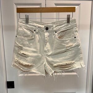 O Neill Cream Distressed Jean Shorts